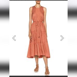 Veronika Maine Check Crinkle Trapeze Midi Sleevless Dress 8